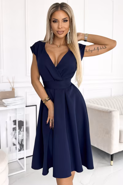 Sukienka Model Scarlett 348-6 Navy - Numoco — zdjęcie 1