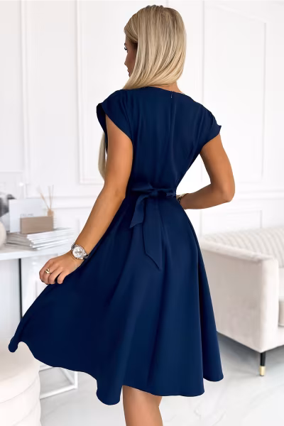 Sukienka Model Scarlett 348-6 Navy - Numoco — zdjęcie 3