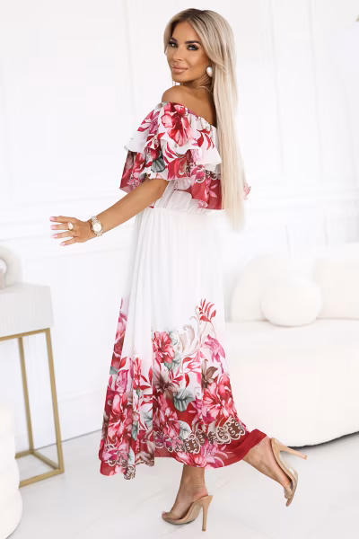 Sukienka Model 606-1 Red Ombre - Numoco — zdjęcie 2