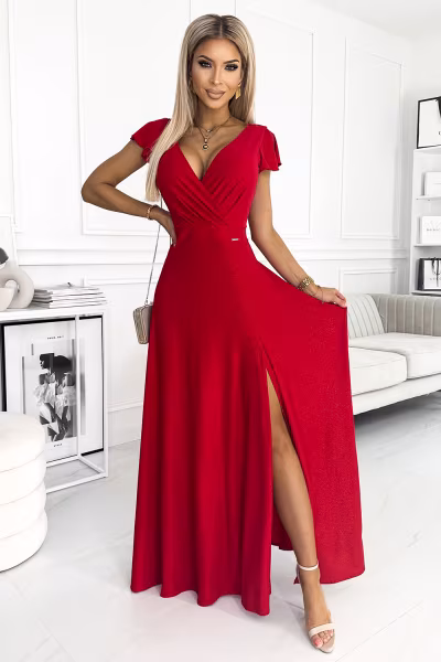 Sukienka Model Crystal 411-2 Red - Numoco — zdjęcie 1