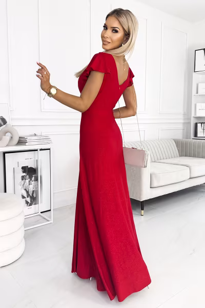 Sukienka Model Crystal 411-2 Red - Numoco — zdjęcie 2