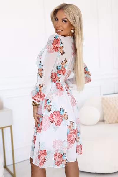 Sukienka Model Frances 388-3 Malwy - Numoco — zdjęcie 3