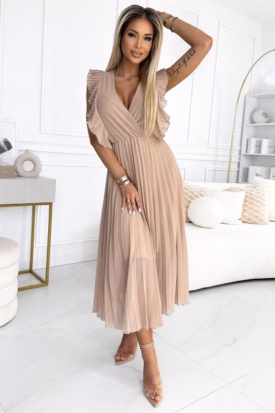 Sukienka Model Emily 315-6 Beige - Numoco — zdjęcie 1