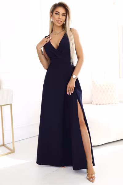 Sukienka Model Mira 634-1 Navy - Numoco — zdjęcie 1
