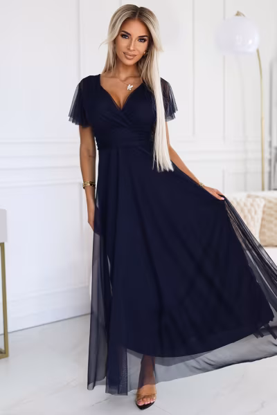 Sukienka Model Nastia 562-1 Navy - Numoco — zdjęcie 1
