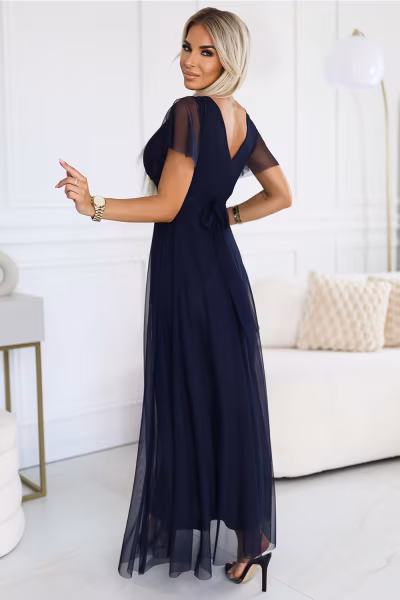 Sukienka Model Nastia 562-1 Navy - Numoco — zdjęcie 2