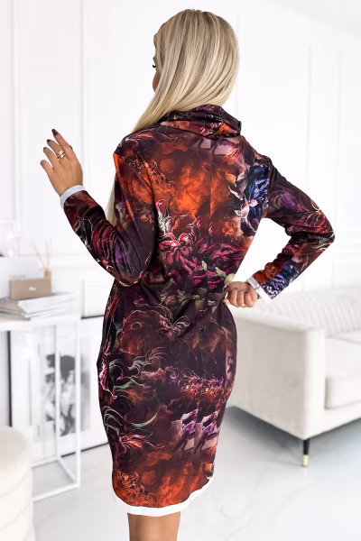 Sukienka Model Irene 282-6 Brown Wzór - Numoco — zdjęcie 3