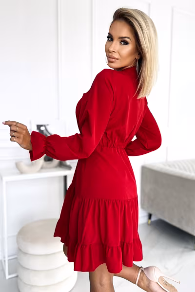 Sukienka Model 395-1 Red - Numoco — zdjęcie 3