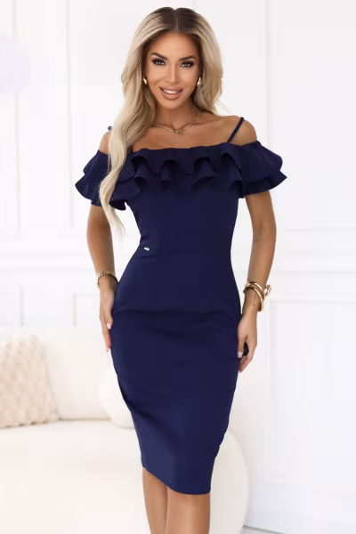 Sukienka Model Carmen 599-3 Navy - Numoco — zdjęcie 1
