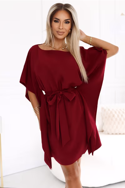Sukienka Model Sofia 287-34 Bordo - Numoco — zdjęcie 2