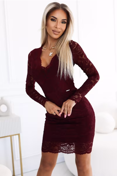 Sukienka Model  170-14 Dark Bordo - Numoco — zdjęcie 2