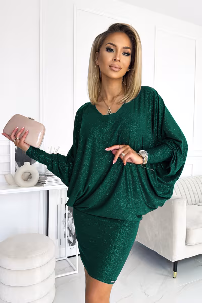 Sukienka Model  402-2 Green Brokat - Numoco — zdjęcie 2