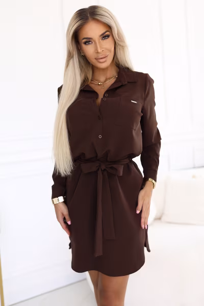 Sukienka Model Camille 284-5 Czekolada - Numoco — zdjęcie 1