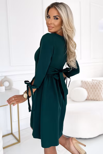 Sukienka Model Alice 195-11 Bottle Green - Numoco — zdjęcie 3