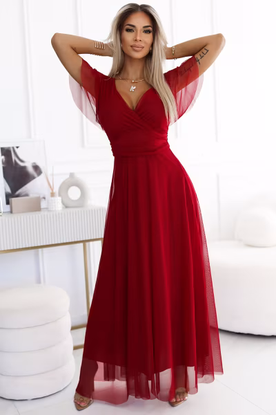 Sukienka Model Nastia 562-2 Bordo - Numoco — zdjęcie 1