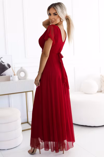 Sukienka Model Nastia 562-2 Bordo - Numoco — zdjęcie 2