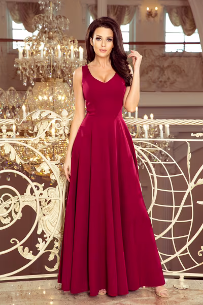 Sukienka Model Cindy 246-1 Bordo - Numoco — zdjęcie 1