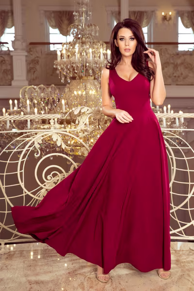 Sukienka Model Cindy 246-1 Bordo - Numoco — zdjęcie 2