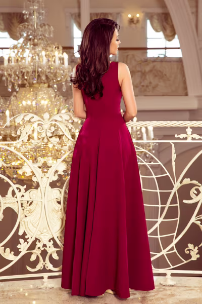 Sukienka Model Cindy 246-1 Bordo - Numoco — zdjęcie 3