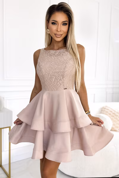 Sukienka Model Laura 205-5 Beige - Numoco — zdjęcie 1