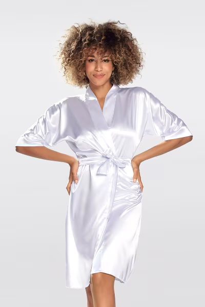 Szlafrok Peniuar Model Nable 100 White - DKaren — zdjęcie 1