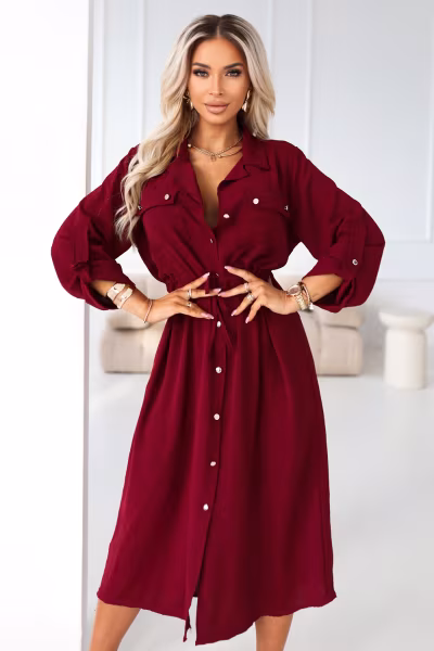 Sukienka Model 651-2 Bordo - Numoco — zdjęcie 1