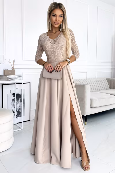 Sukienka Model Amber 309-10 Beige - Numoco — zdjęcie 1