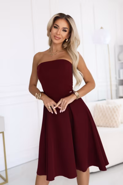 Sukienka Model Vivienne 641-1 Bordo - Numoco — zdjęcie 1