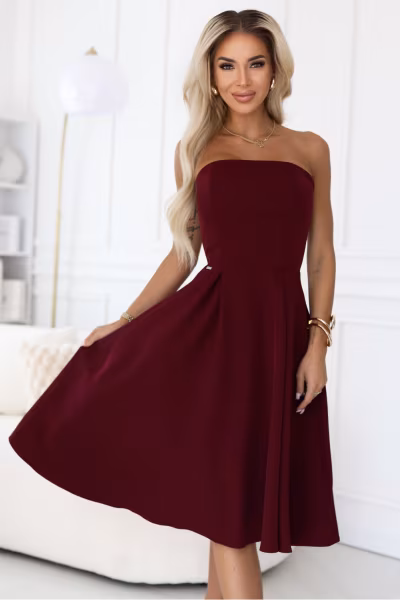 Sukienka Model Vivienne 641-1 Bordo - Numoco — zdjęcie 2