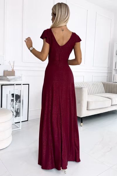 Sukienka Model Crystal 411-8 Bordo - Numoco — zdjęcie 2