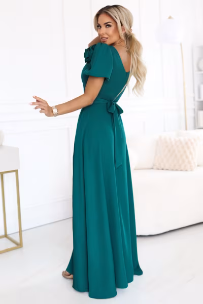 Sukienka Model 653-1 Bottle Green - Numoco — zdjęcie 2