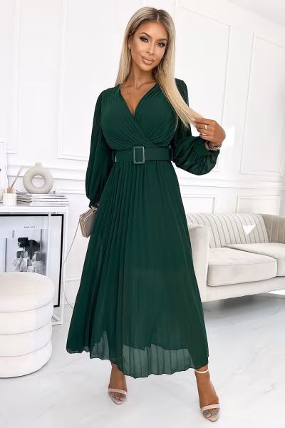 Sukienka Model 414-1 Klara Bottled Green - Numoco — zdjęcie 1