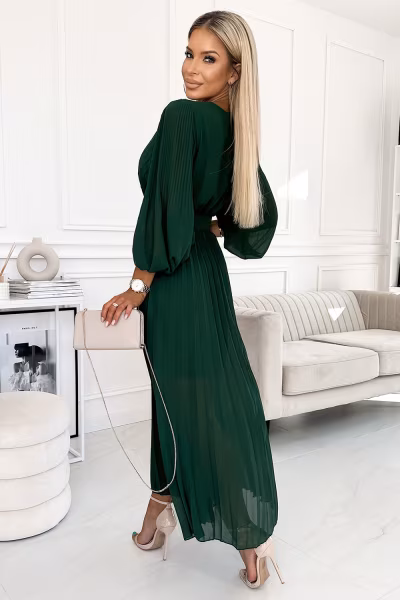 Sukienka Model 414-1 Klara Bottled Green - Numoco — zdjęcie 2