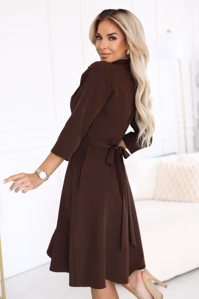 Sukienka Model Sandy 286-9 Czekolada - Numoco — zdjęcie 3