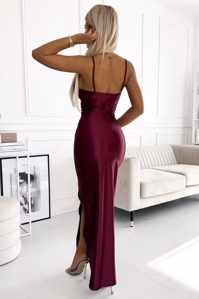 Sukienka Model Diane 483-4 Bordo - Numoco — zdjęcie 2