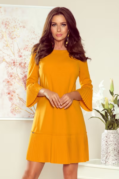 Sukienka Model Lucy 228-7 Musztard - Numoco — zdjęcie 1