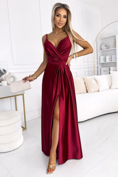 Sukienka Model Juliet 512-6 Bordo - Numoco — zdjęcie 1