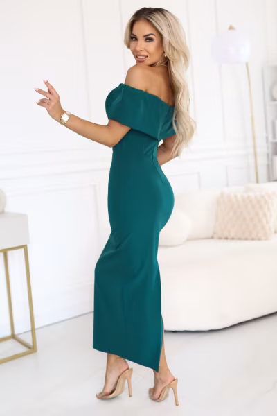 Sukienka Model 644-1 Bottle Green - Numoco — zdjęcie 2