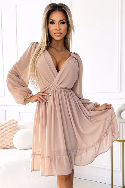 Sukienka Model Mila 538-1 Beige - Numoco — zdjęcie 1