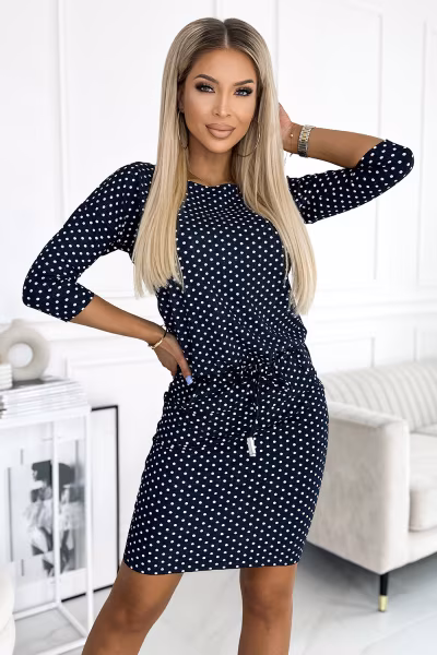 Sukienka Model 13-157 Jeans Kropki - Numoco — zdjęcie 2