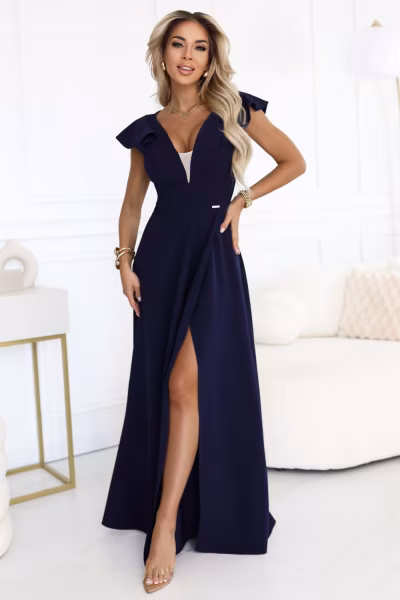 Sukienka Model 660-1 Navy - Numoco — zdjęcie 3