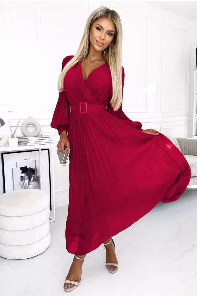 Sukienka Model 414-9 Klara Bordo - Numoco — zdjęcie 1