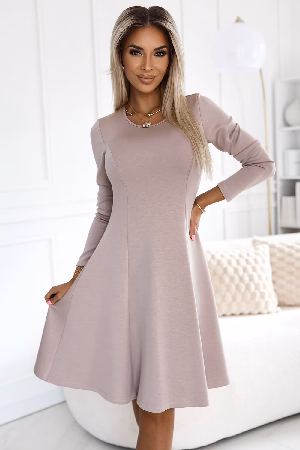 Sukienka Model 567-1 Beige - Numoco