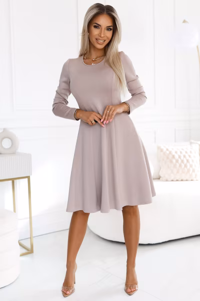 Sukienka Model 567-1 Beige - Numoco — zdjęcie 2