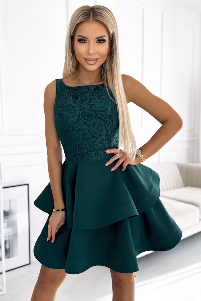 Sukienka Model Laura 205-4 Bottle Green - Numoco — zdjęcie 2