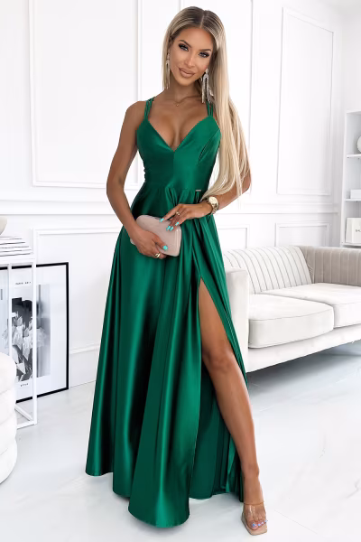 Sukienka Model Luna 513-1 Bottle Green - Numoco — zdjęcie 1