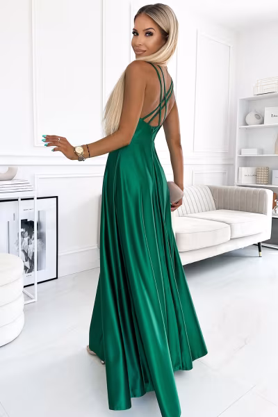 Sukienka Model Luna 513-1 Bottle Green - Numoco — zdjęcie 2