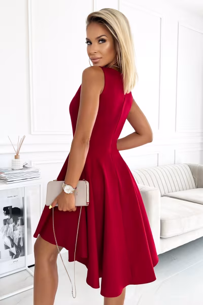 Sukienka Model 397-1 Red Brokat - Numoco — zdjęcie 3