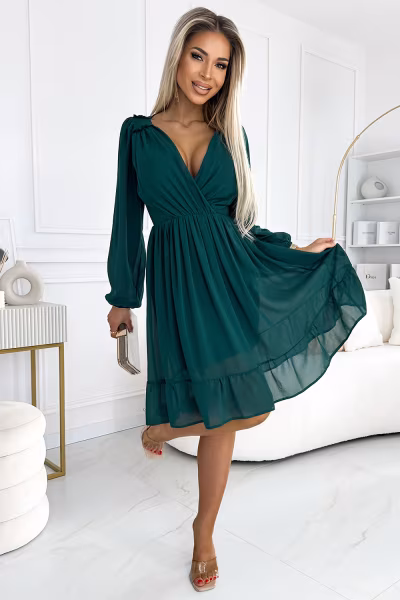Sukienka Model Mila 538-2 Green - Numoco — zdjęcie 2