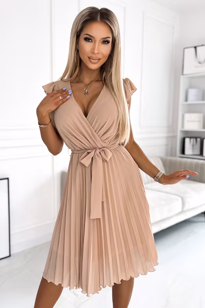 Sukienka Model Polina 374-5 Beige - Numoco — zdjęcie 1